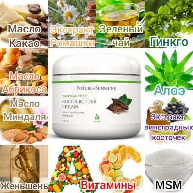 Крем для тела с маслом какао НСП, Conditioning Сream with Сocoa Butter